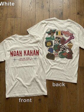 Noah Kahan Concert  Indie Folk Tour Shirt white off